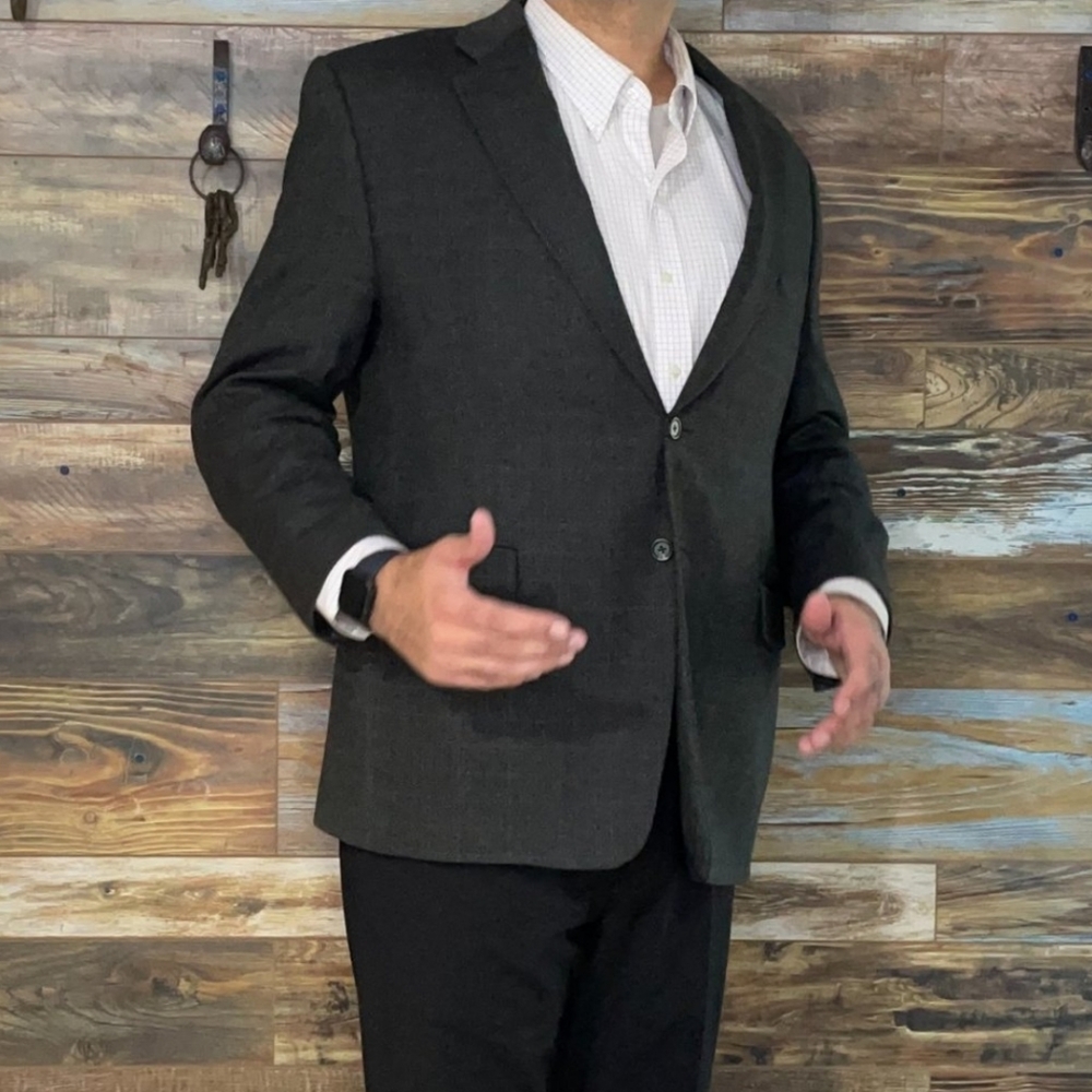 Ralph Lauren Canada Wool Blend Gray Check Blazer Sport Jacket Size 48R